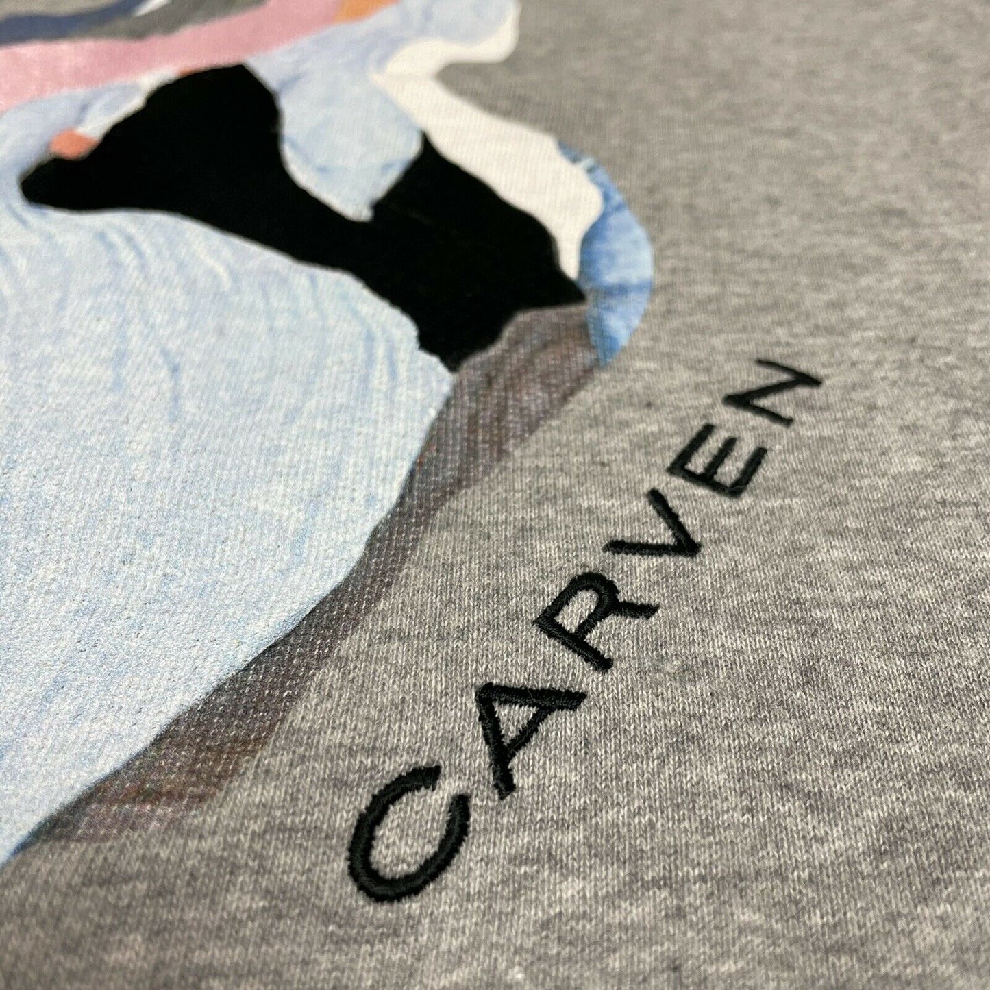 Carven Abstract Design Jumper Grey Pull Over Womens Small Made In Portugal