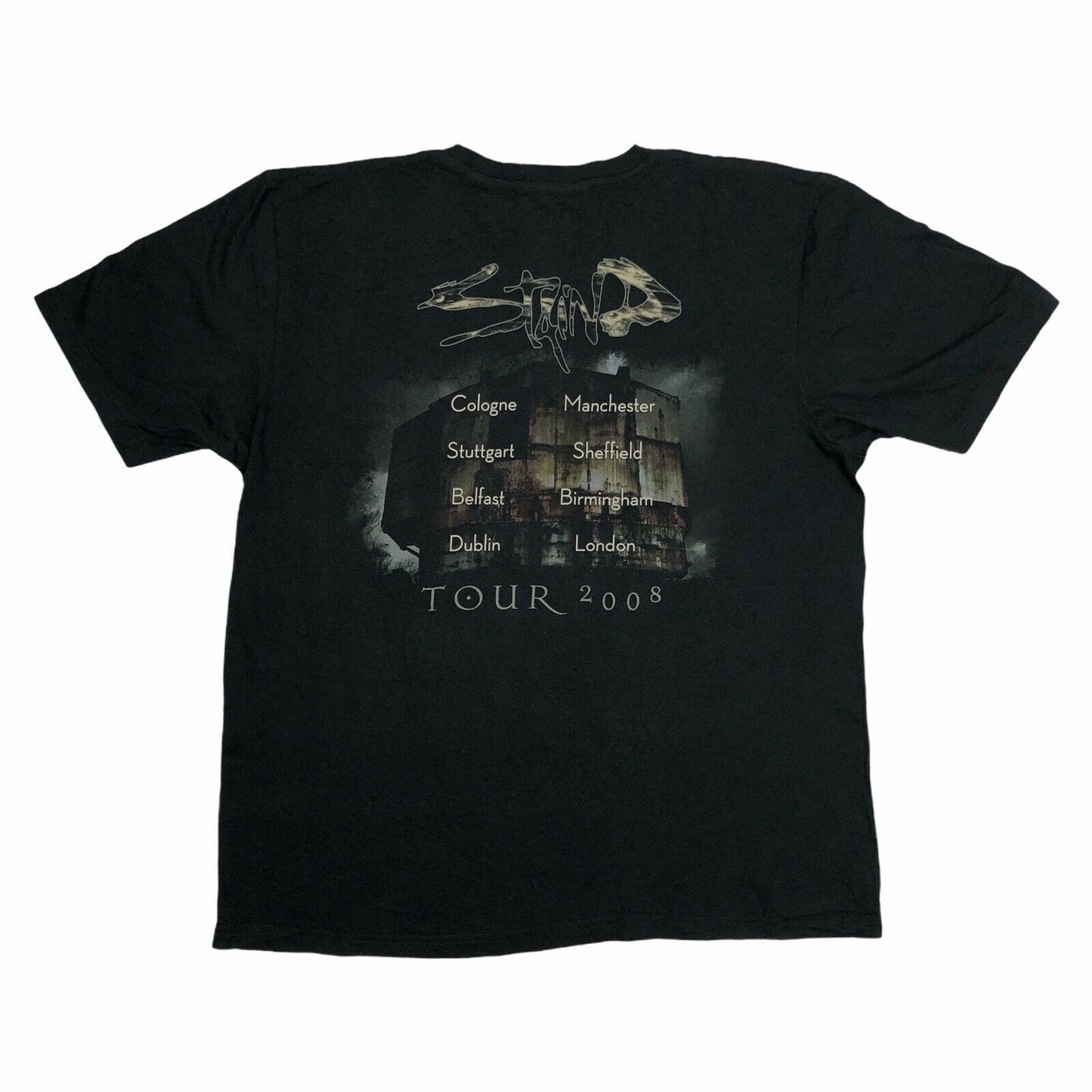 Deadstock Staind 2008 Tour T-Shirt Mens Large Black