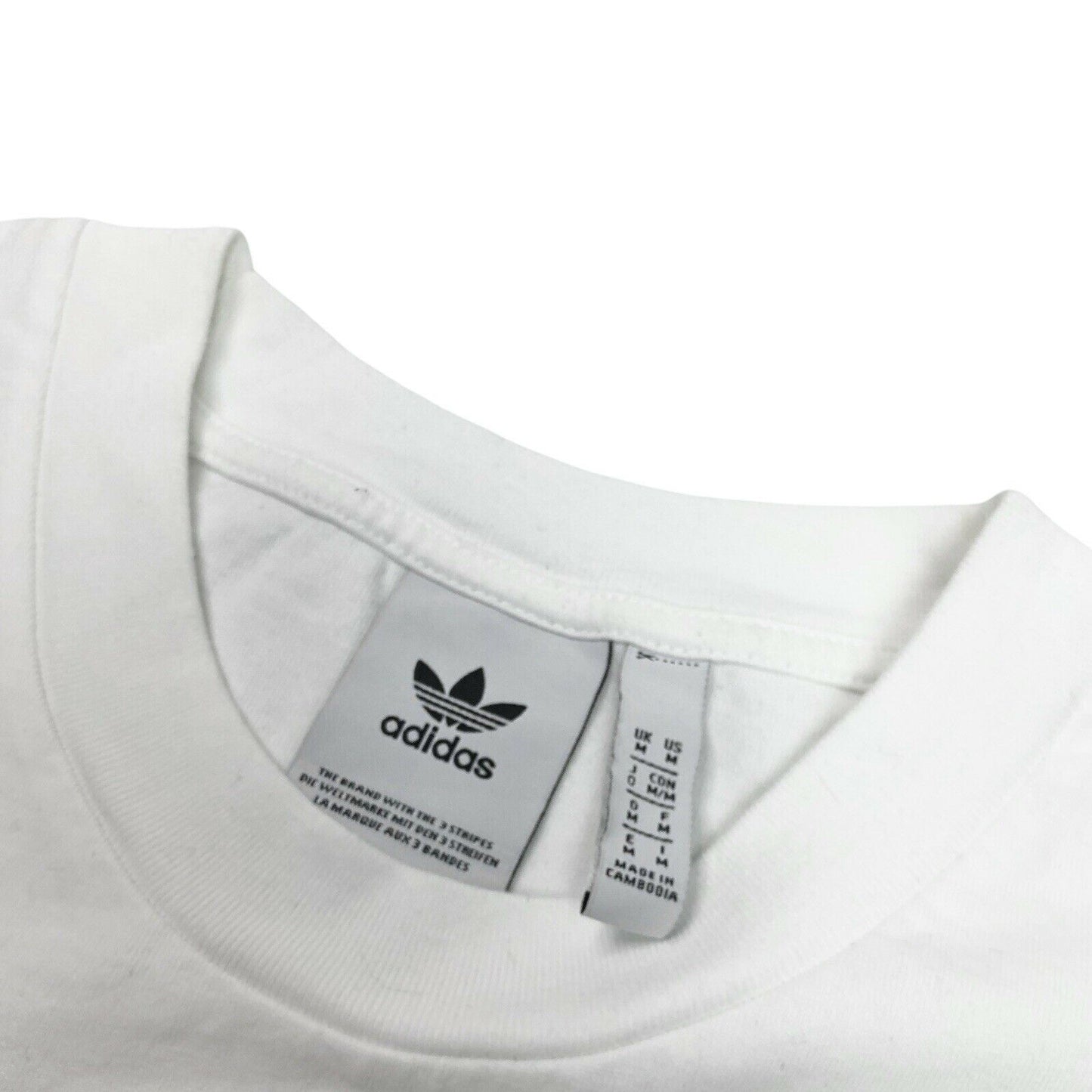 Adidas Boxy T-Shirt White Trefoil Print Men’s Medium Graphic Print