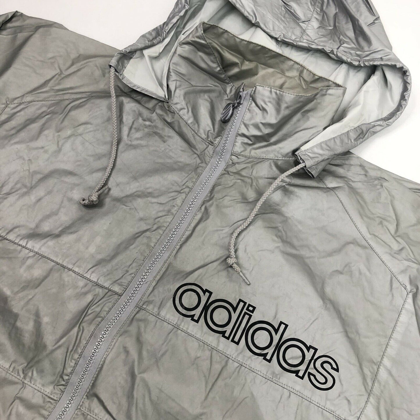 Vintage Adidas Lightweight Silver Jacket Mens Small