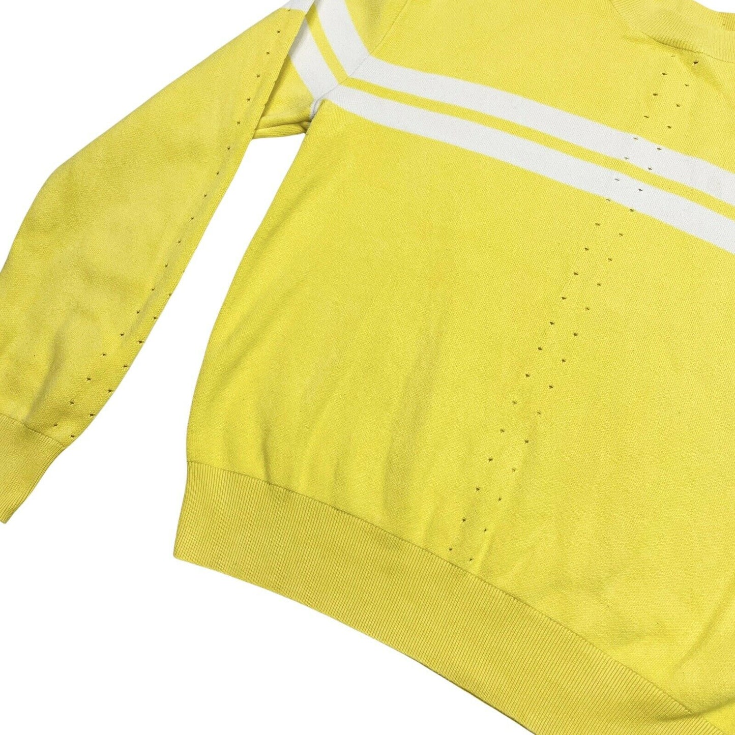 & Other Stories Crew Neck Jumper Yellow Womens XS Stripped