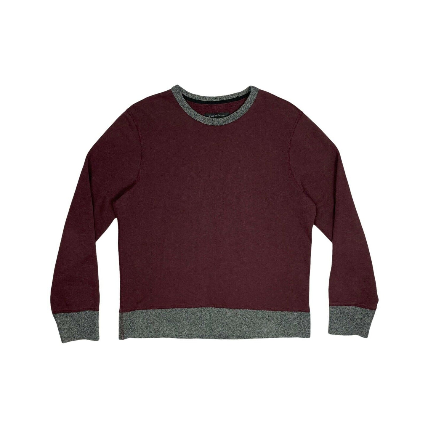 Rag & Bone Crew Neck Jumper Red And Grey Mens Large