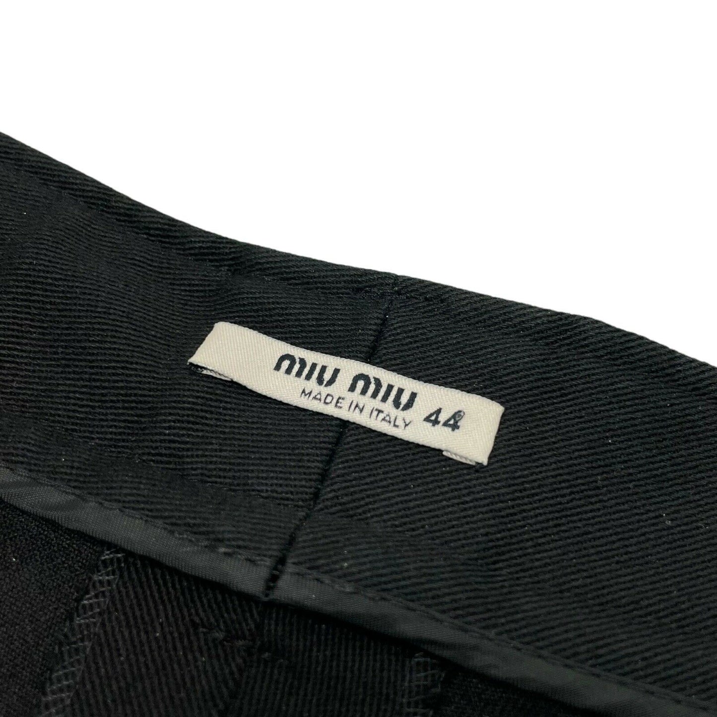 Miu Miu Straight Leg Trousers Black 31w 28l Made In Italy