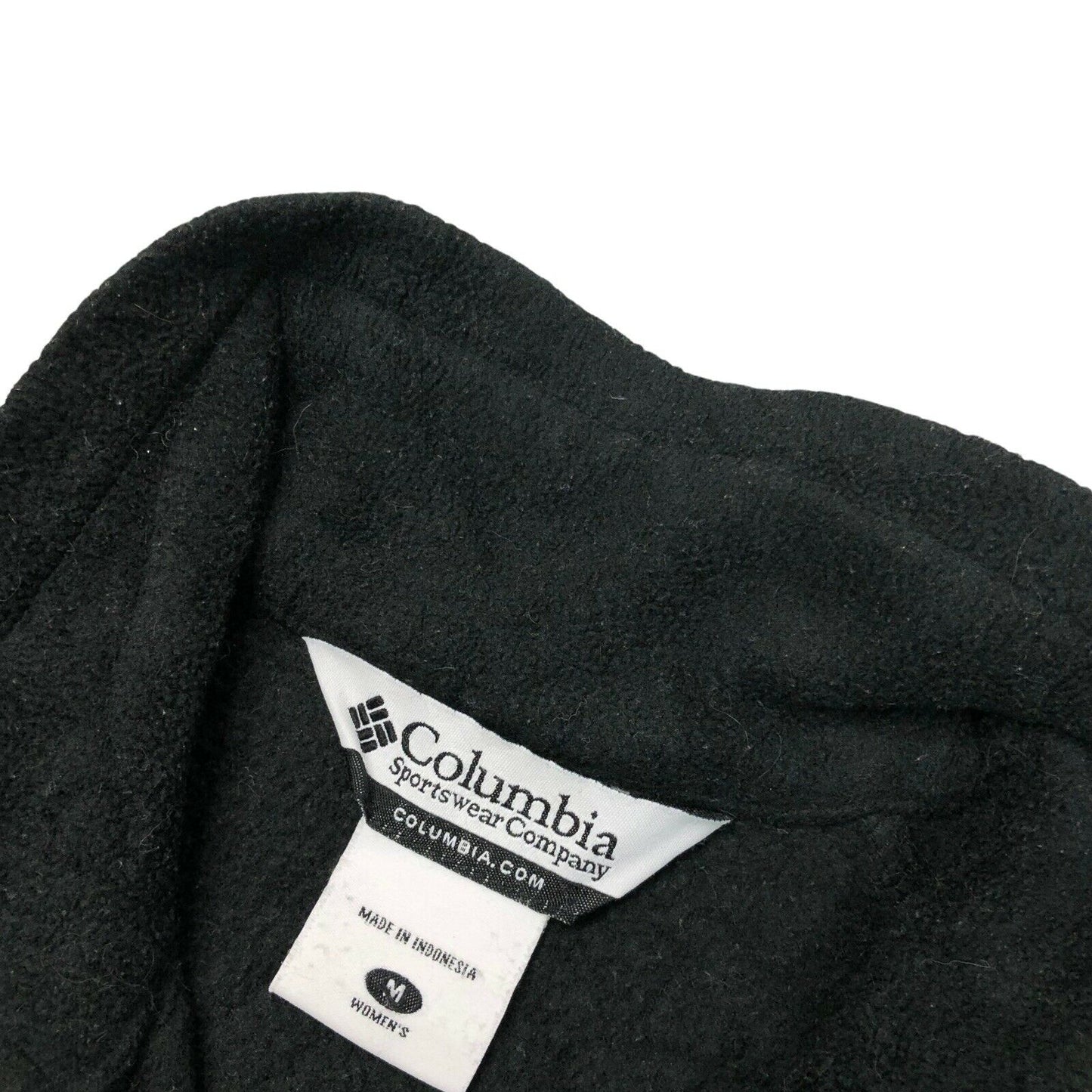 Vintage Columbia Black Womens Fleece Medium Embroidered With Pockets