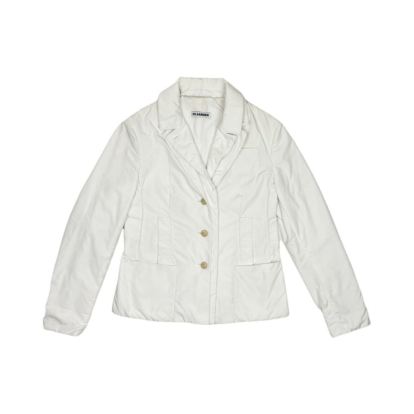 Jil Sander Padded Jacket Womens Small White Made In Italy