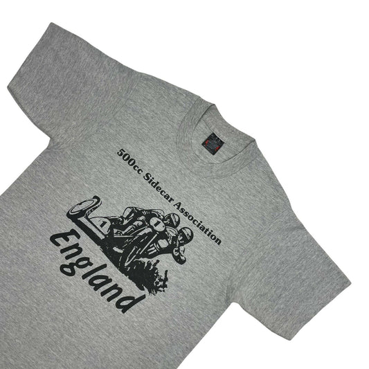 Vintage 1980's Motorsports T-Shirt Men's Medium Grey Screen Stars Single Stitch