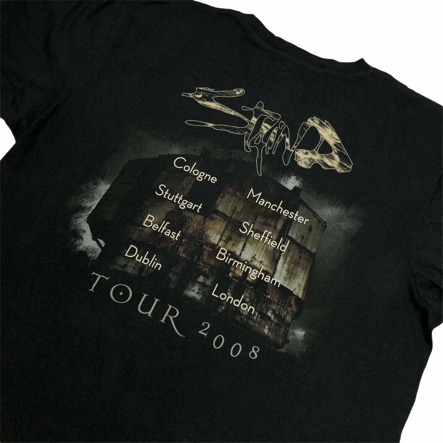 Deadstock Staind 2008 Tour T-Shirt Mens Large Black