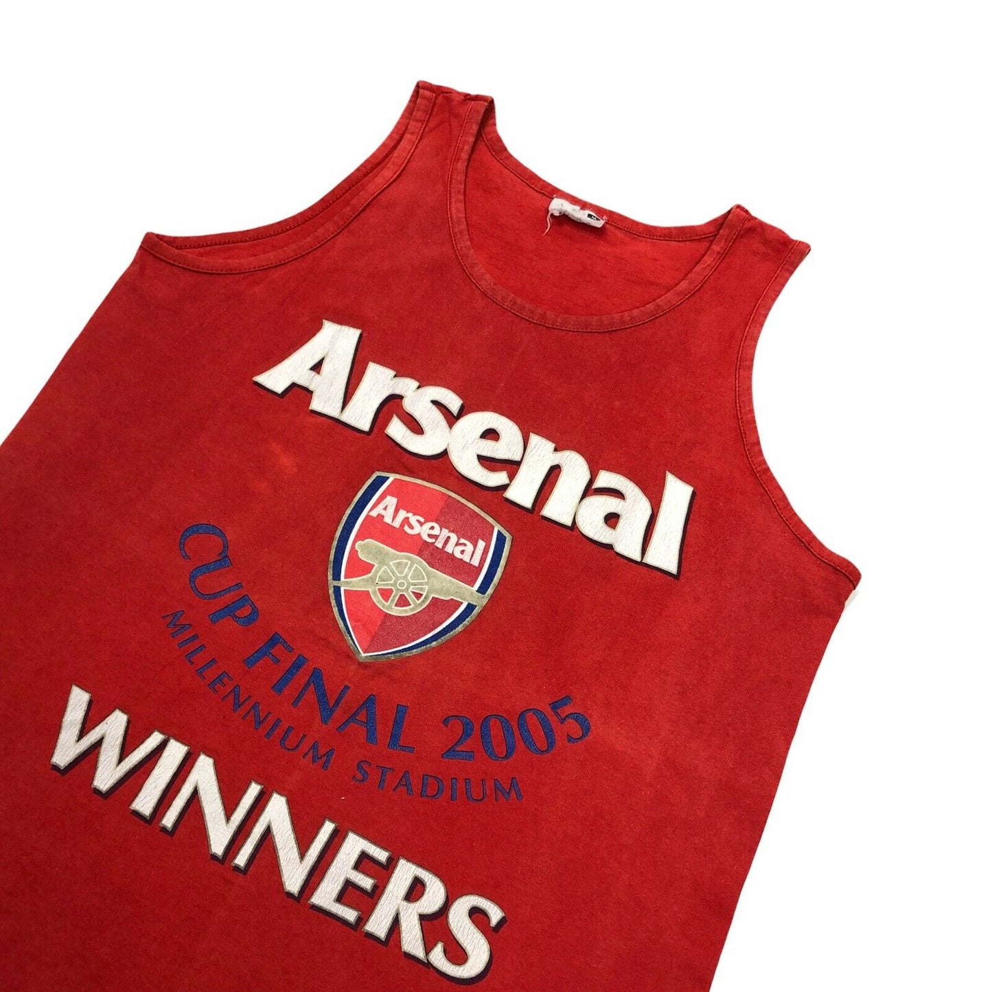 Arsenal 2005 FA Cup Winners Vest Red Mens Medium Graphic Print