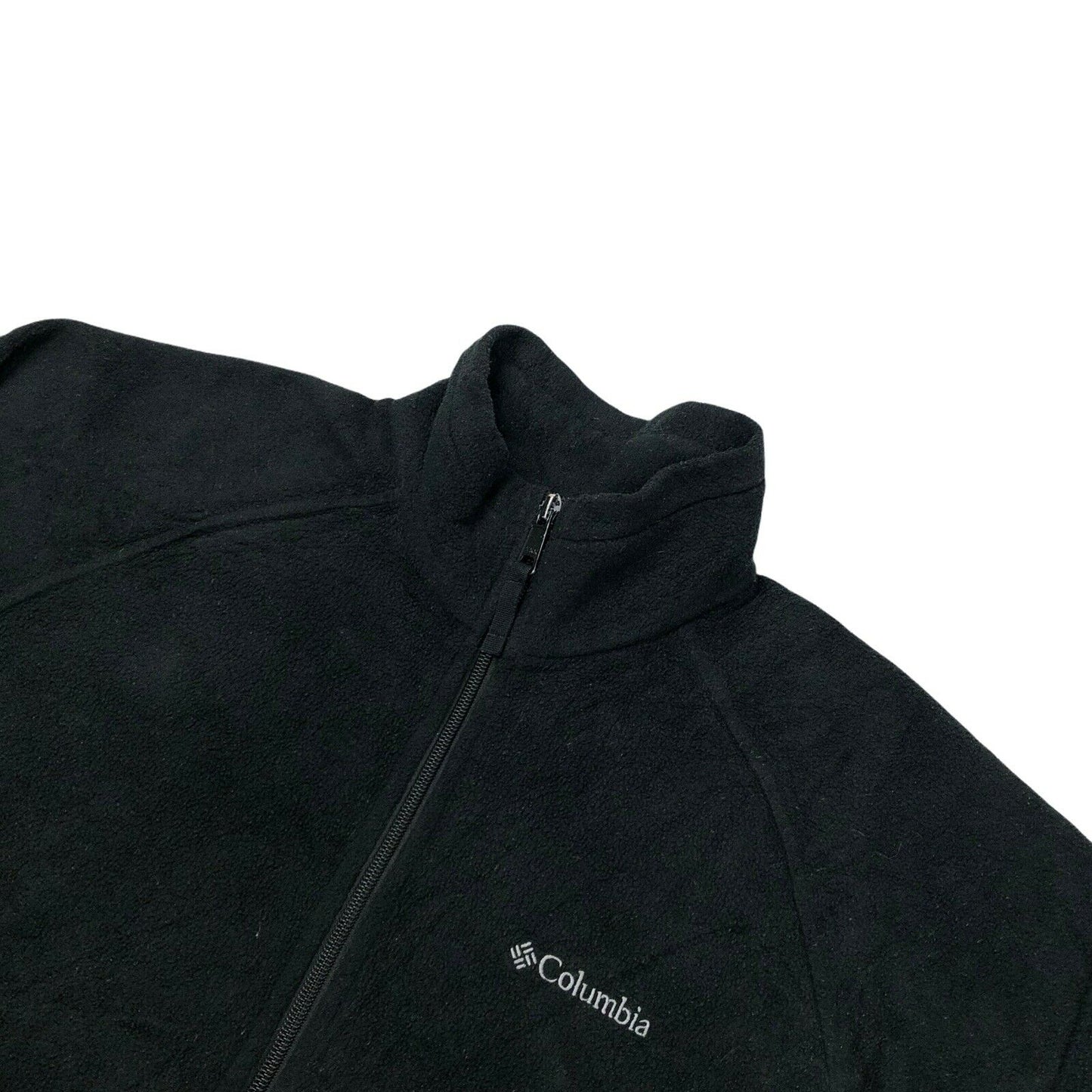 Vintage Columbia Black Womens Fleece Medium Embroidered With Pockets