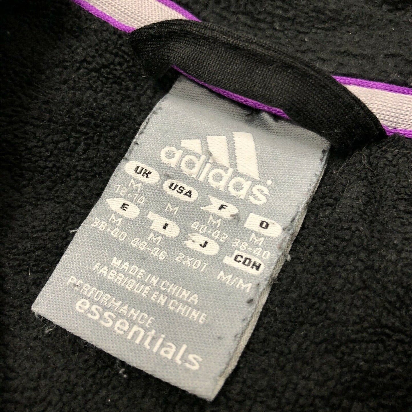 Adidas Zipped Black Fleece Womens Medium Embroidered With Pockets