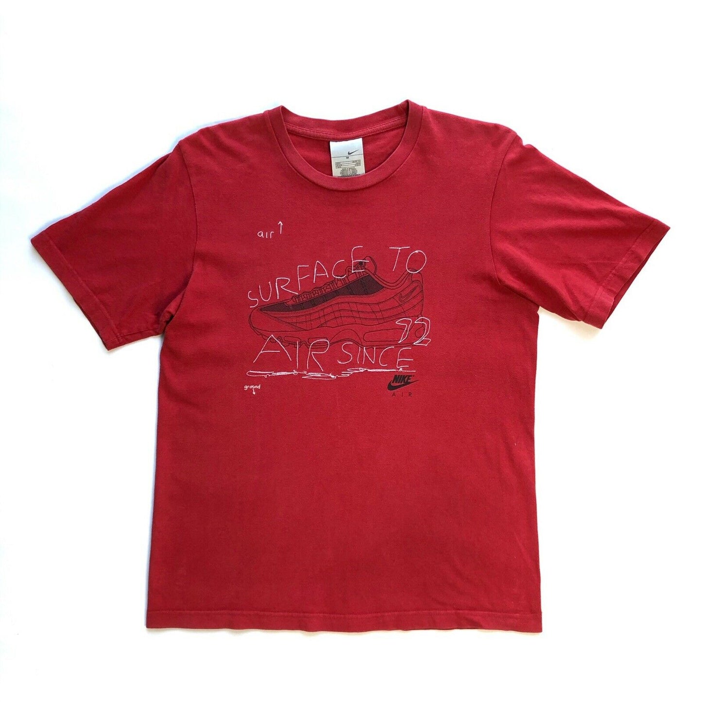 Vintage 00’s Nike Air Max T-Shirt Red Mens Medium Graphic Print