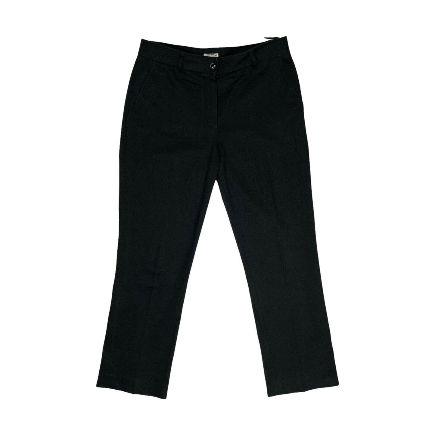 Miu Miu Straight Leg Trousers Black 31w 28l Made In Italy