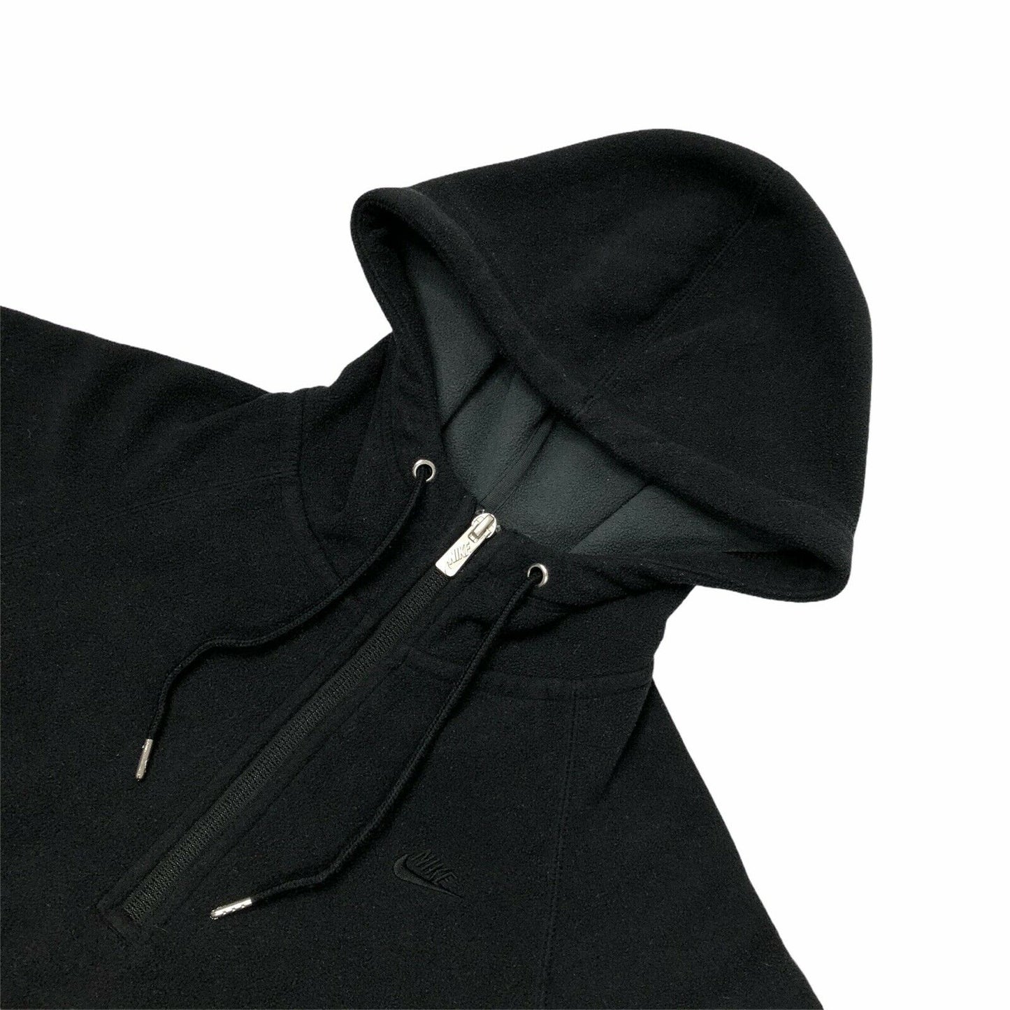 y2k Nike Black Fleece Hoodie Women’s Small Embroidered With Pockets Sportswear