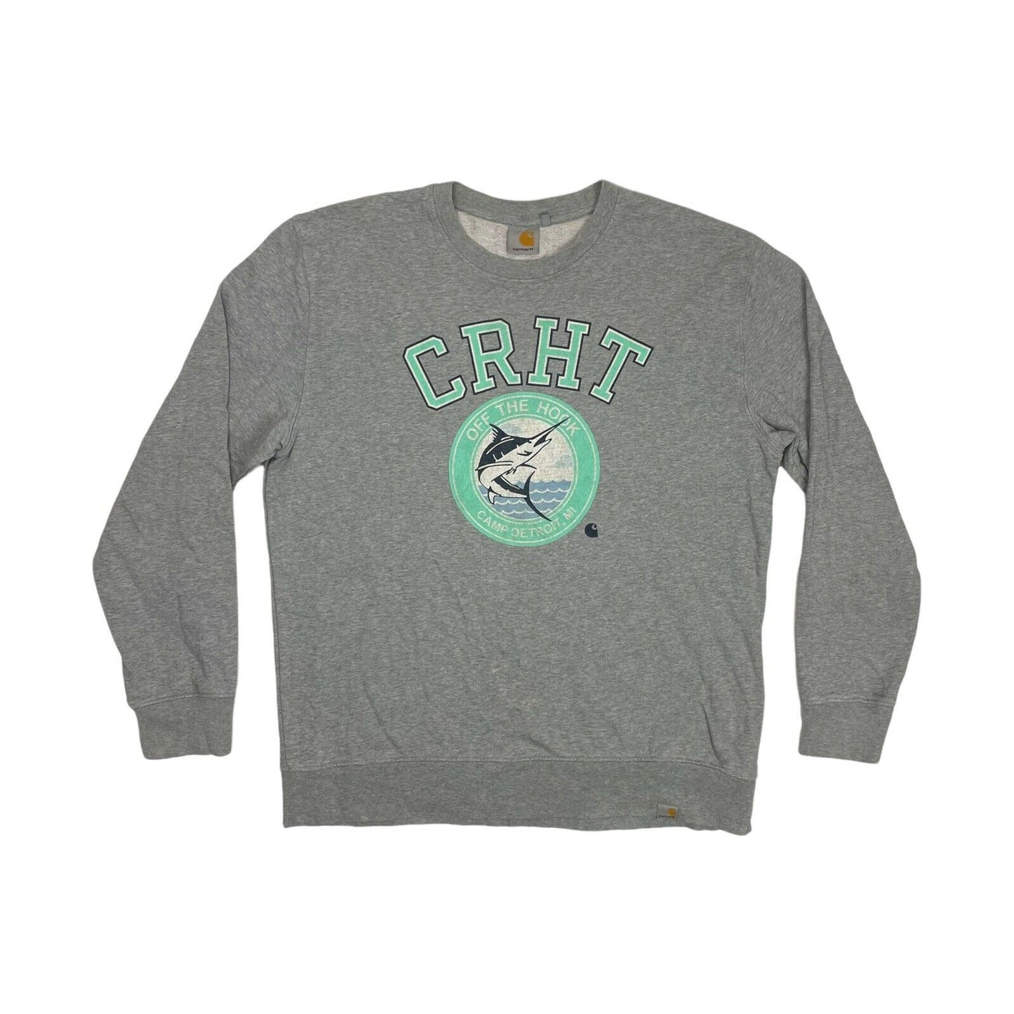 Carhartt WIP Camp Detroit Sweater Jumper Crew Neck Grey Mens XL