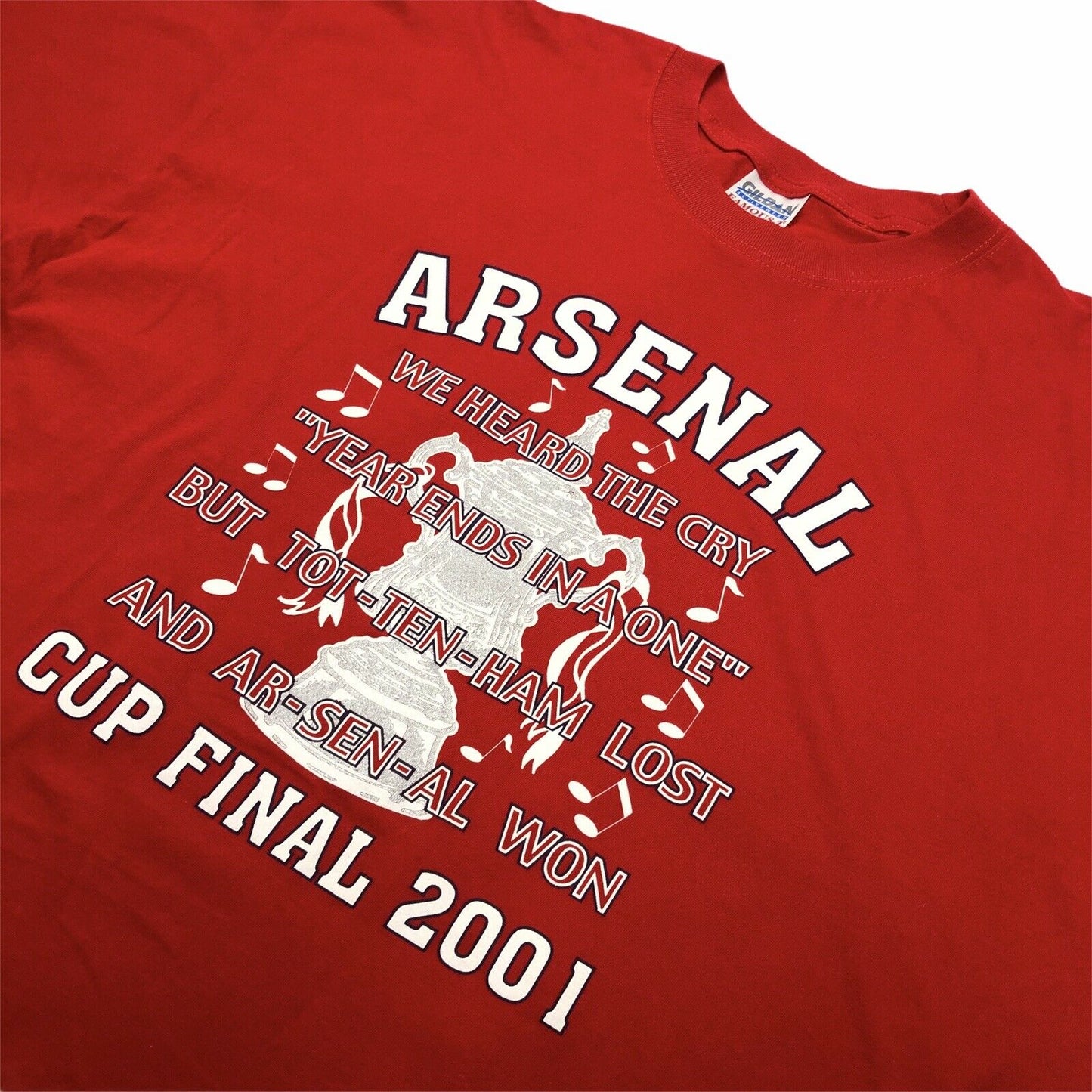 Vintage Arsenal 2001 FA Cup T-Shirt Red Mens XL