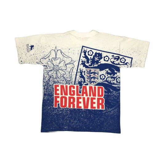 Vintage 90s Britannia Merchandising England Forever Three Lions Football TShirt