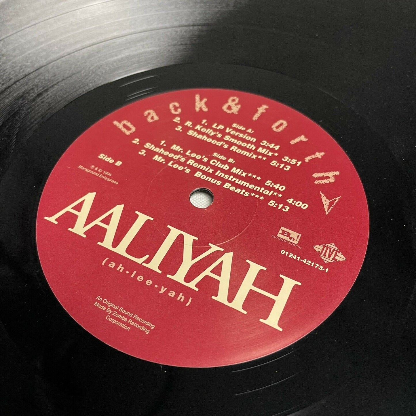 1994 Aaliyah Back & Forth Promo Vinyl Single