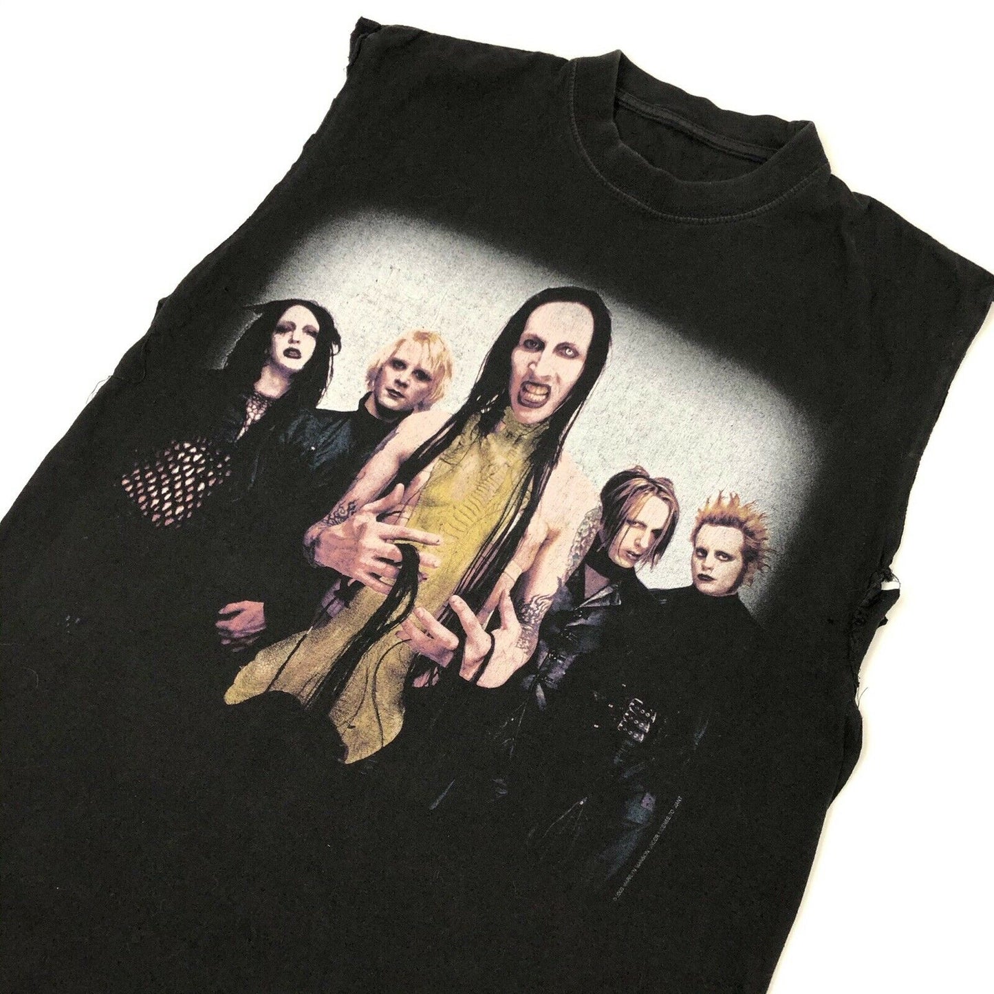 Vintage Marilyn Manson Cut Vest Top Guns, God And Government Mens Medium