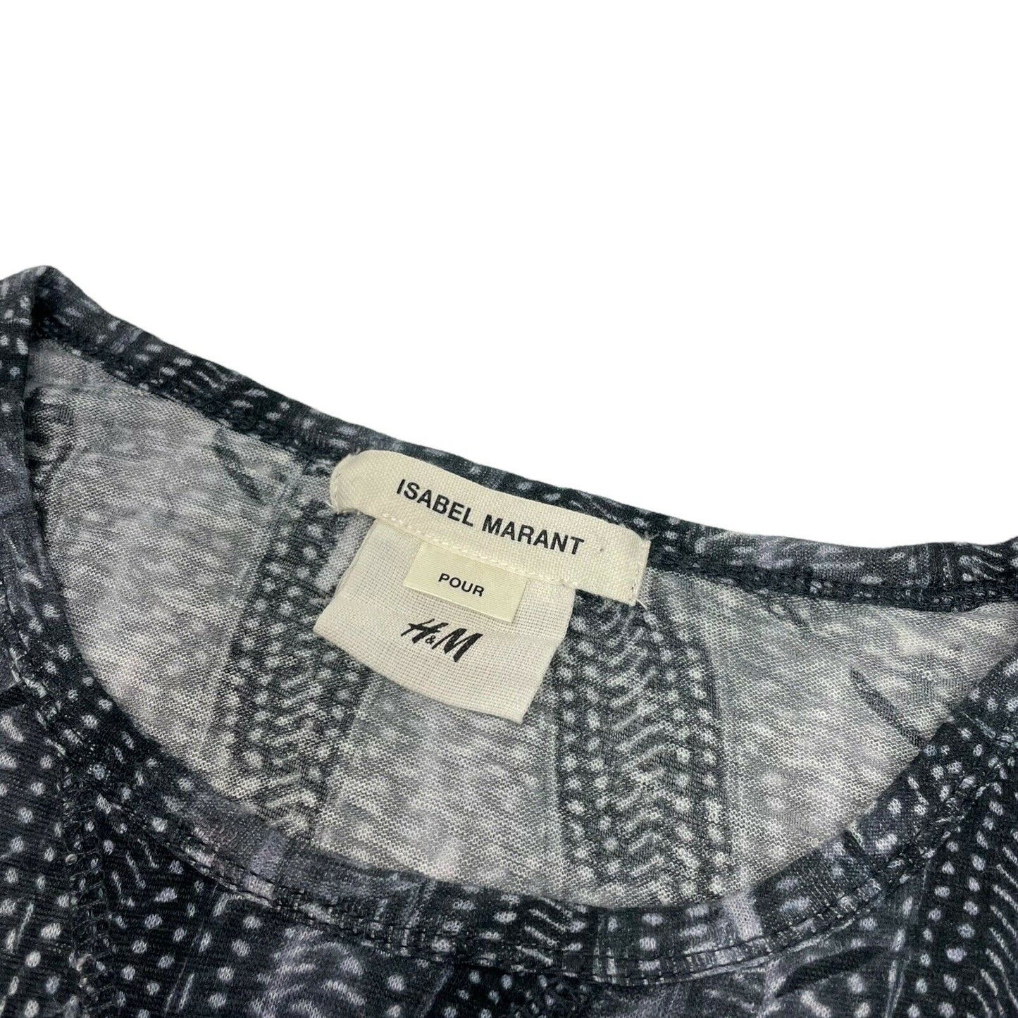 Isabel Marant H&M Long Sleeve Linen Top Womens Small Blue Navy