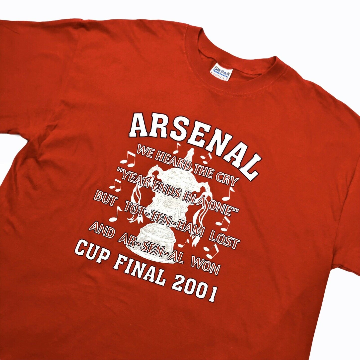 Vintage Arsenal 2001 FA Cup T-Shirt Red Mens XL