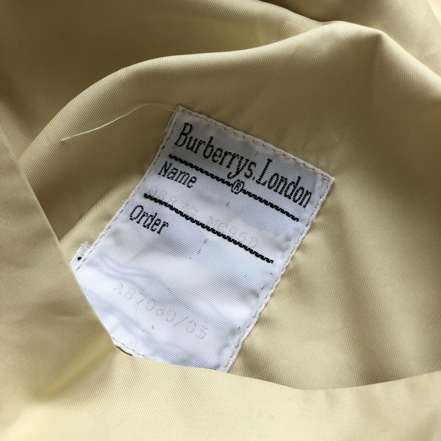 Vintage Burberry Lightweight Yellow Coat Made in England UK10