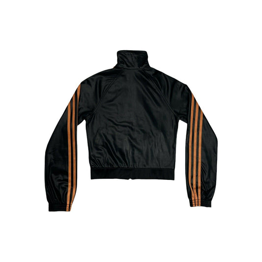 y2k Adidas Missy Elliot Track Jacket Small UK10 Black/Orange Satin Respect Me