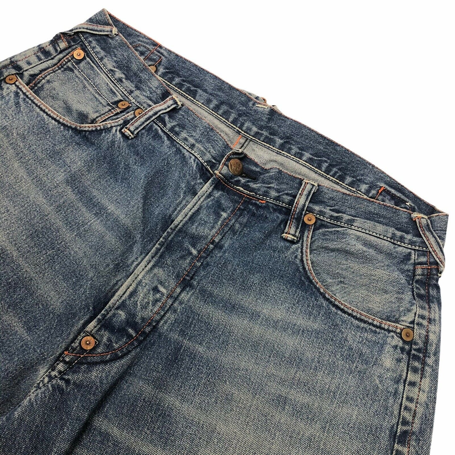 Vintage Evisu Jean Shorts 36w Mid Blue Denim