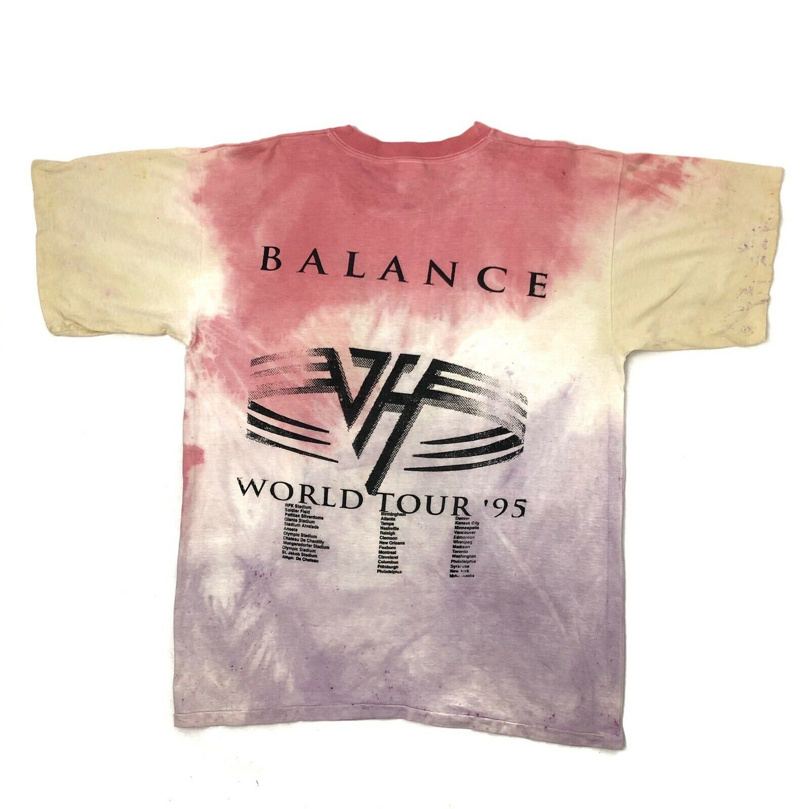 Rare Vintage Van Halen 1995 Balance World Tour T-Shirt Mens XL Tie