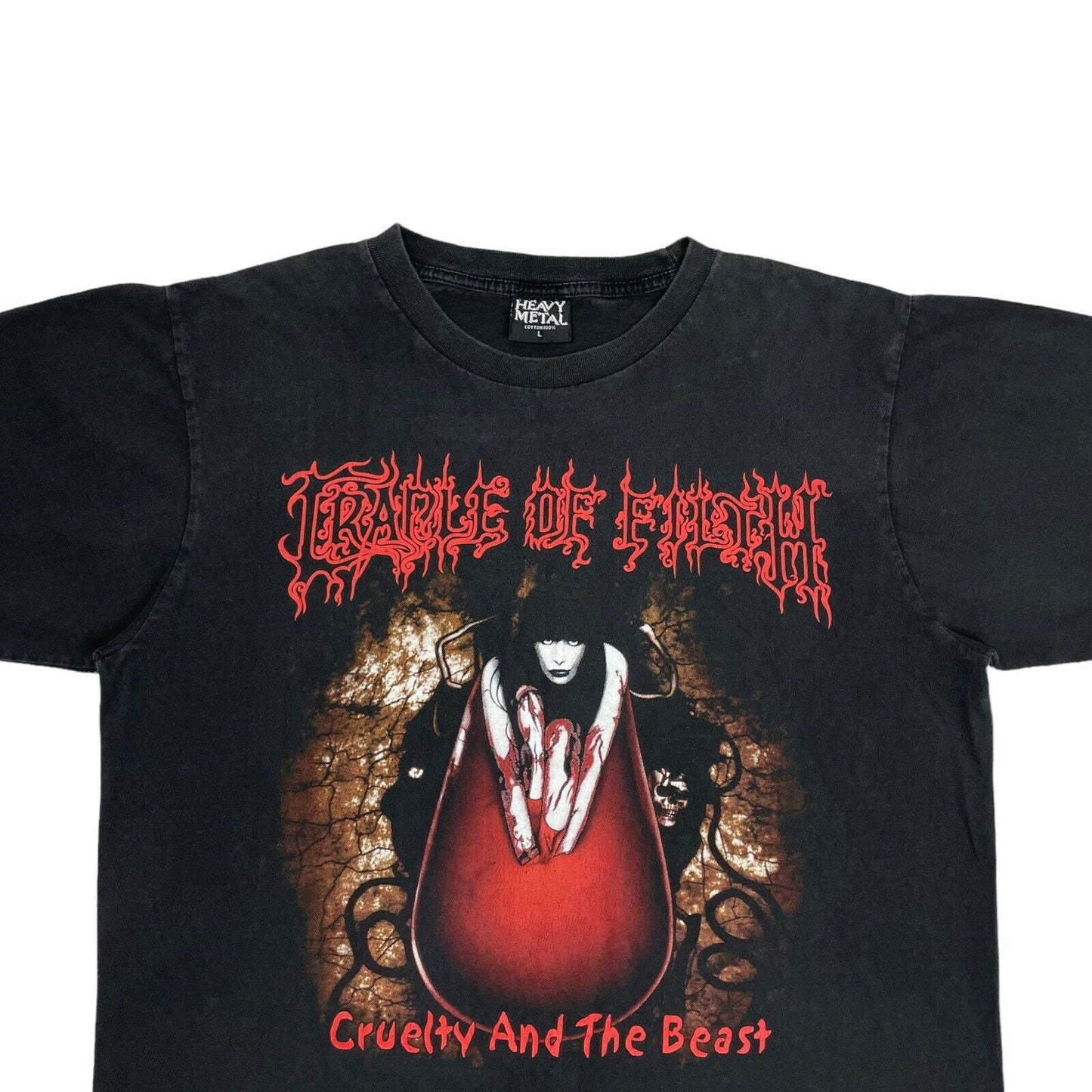 00’s Cradle Of Filth T-Shirt Black Mens Large Heavy Metal Cruelty And The Beast