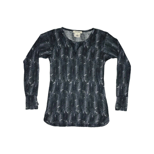 Isabel Marant H&M Long Sleeve Linen Top Womens Small Blue Navy