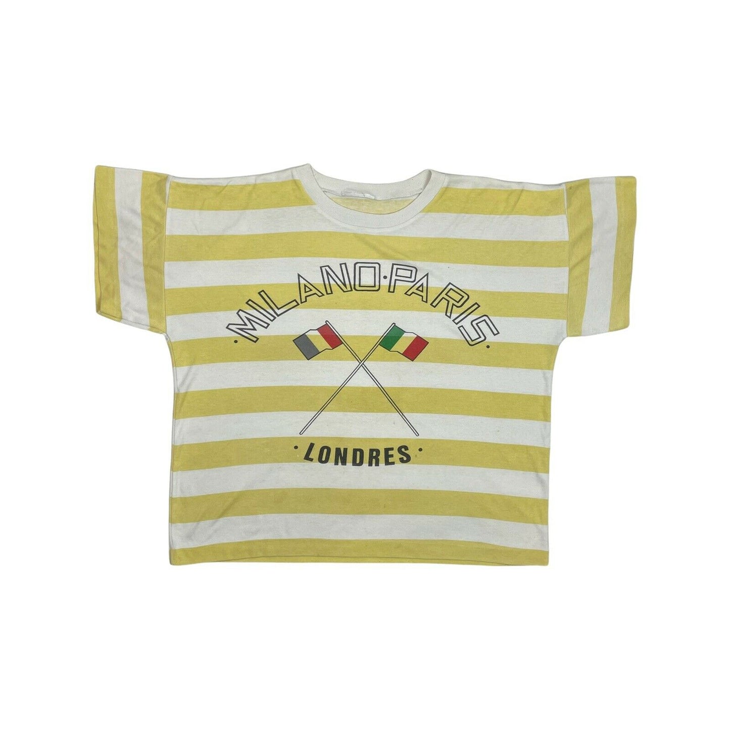 Vintage Flag T-Shirt Milan Paris London Boxy Stripe T-Shirt