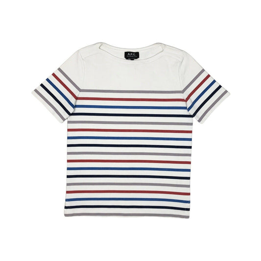 A.P.C Stripe Top White Multicoloured Womens Small