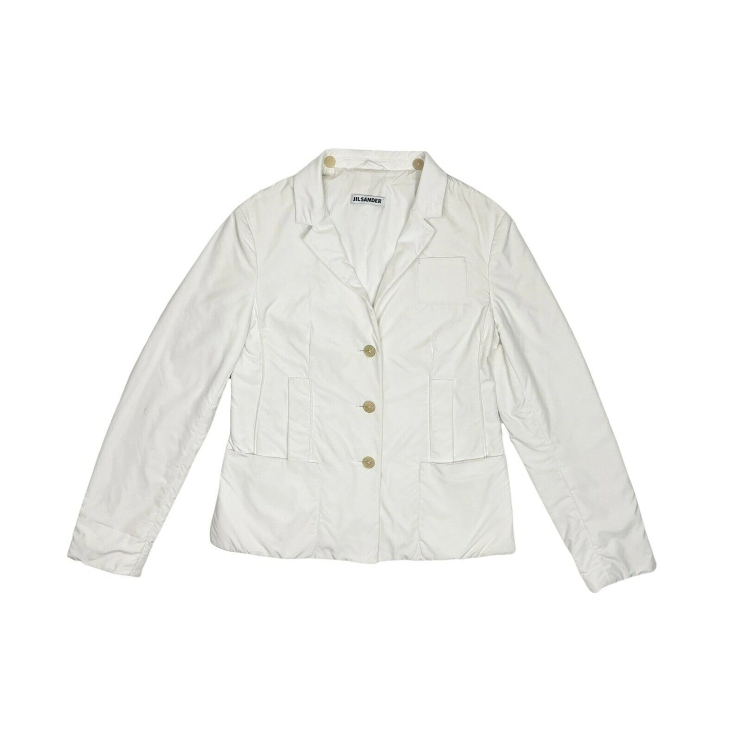 Jil Sander Padded Jacket Womens Small White Made In Italy