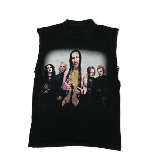 Vintage Marilyn Manson Cut Vest Top Guns, God And Government Mens Medium