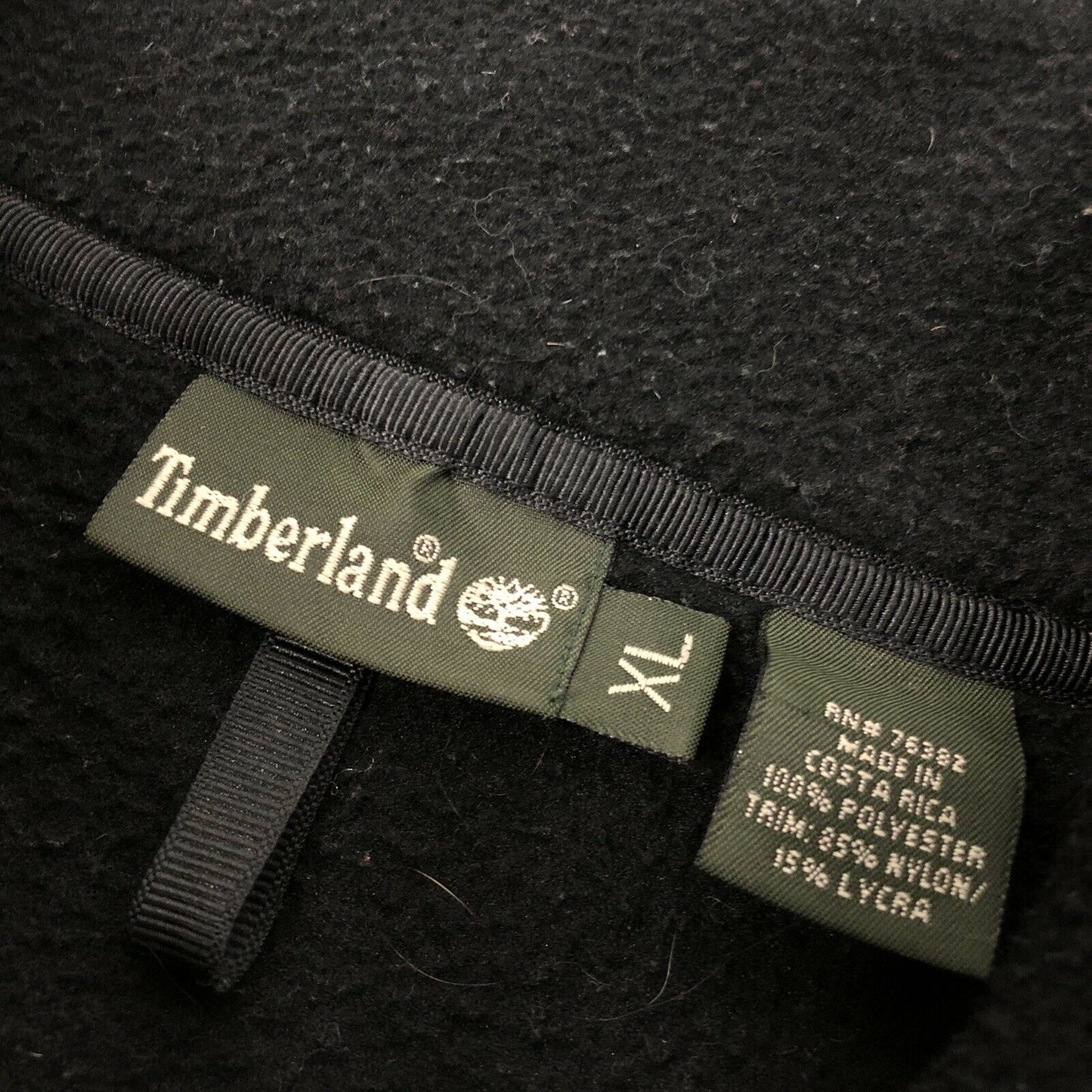 Vintage Timberland Fleece Jacket Mens XL Black Embroidered Logo