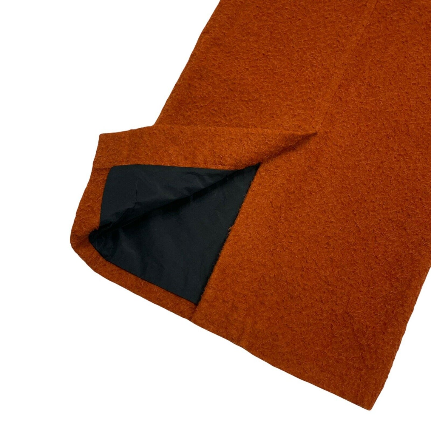 Marni Midi Skirt Boiled Wool Brown/Orange IT40 31w Made In Italy