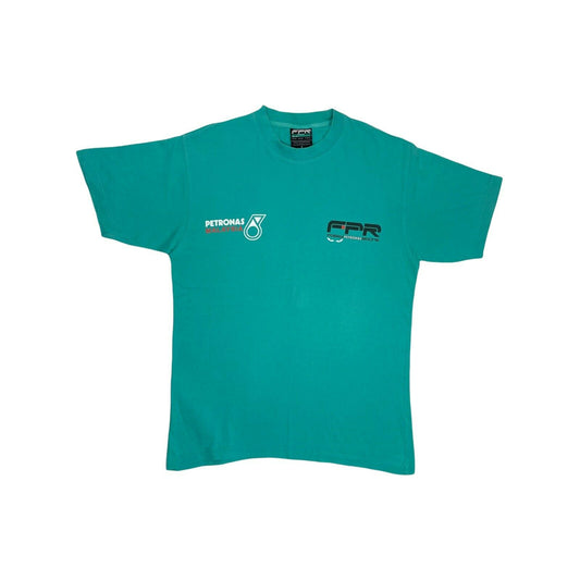 00’s Foggy Petronas Malaysia Racing Team T-Shirt Mens Small Teal Graphic Print