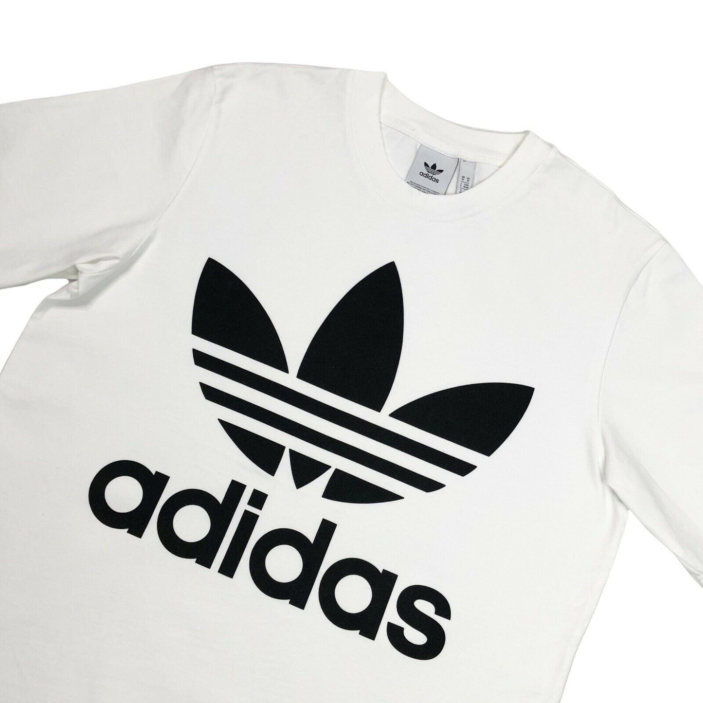 Adidas Boxy T-Shirt White Trefoil Print Men’s Medium Graphic Print