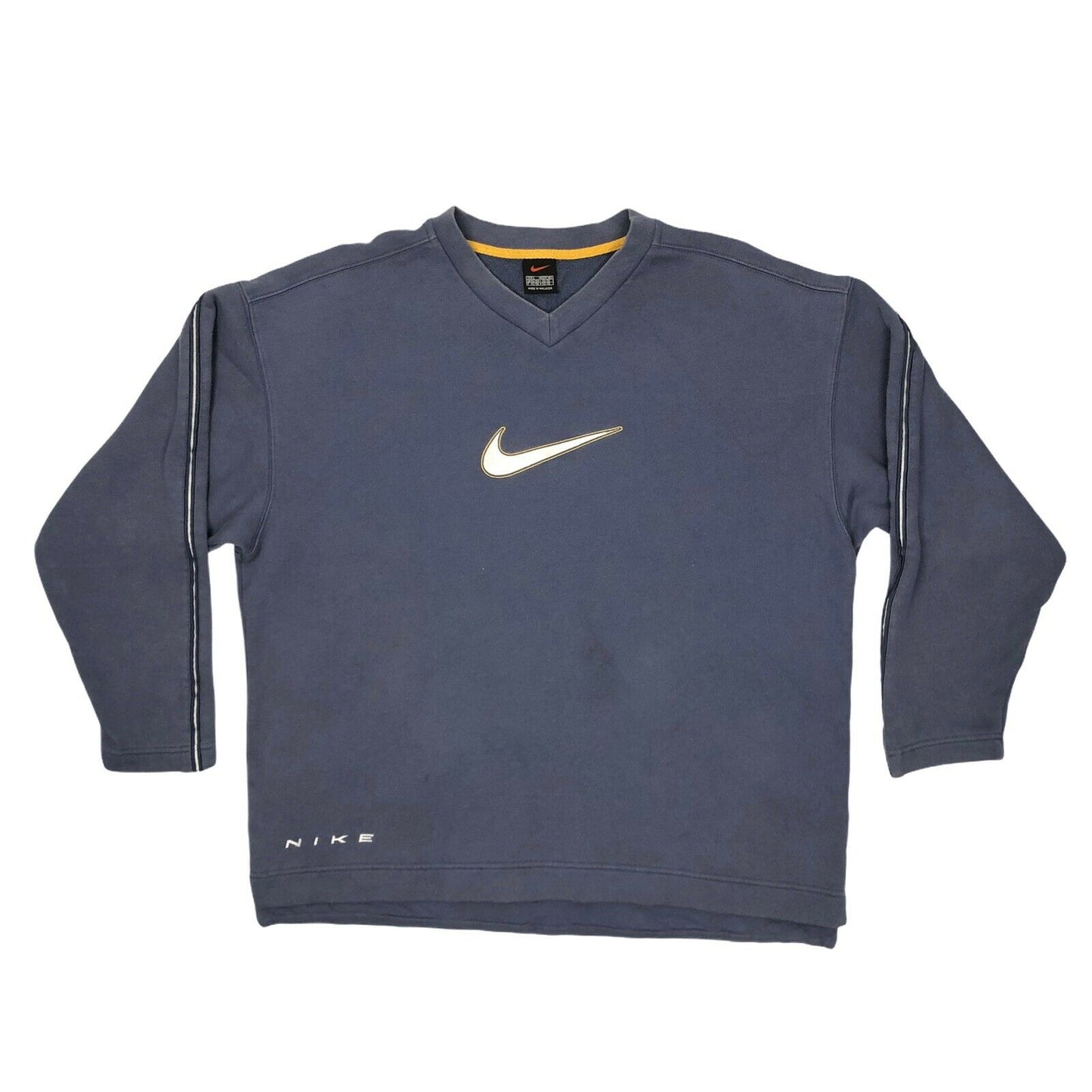 Vintage Nike Pull Over Jumper Embroidered Swoosh Blue Mens Large