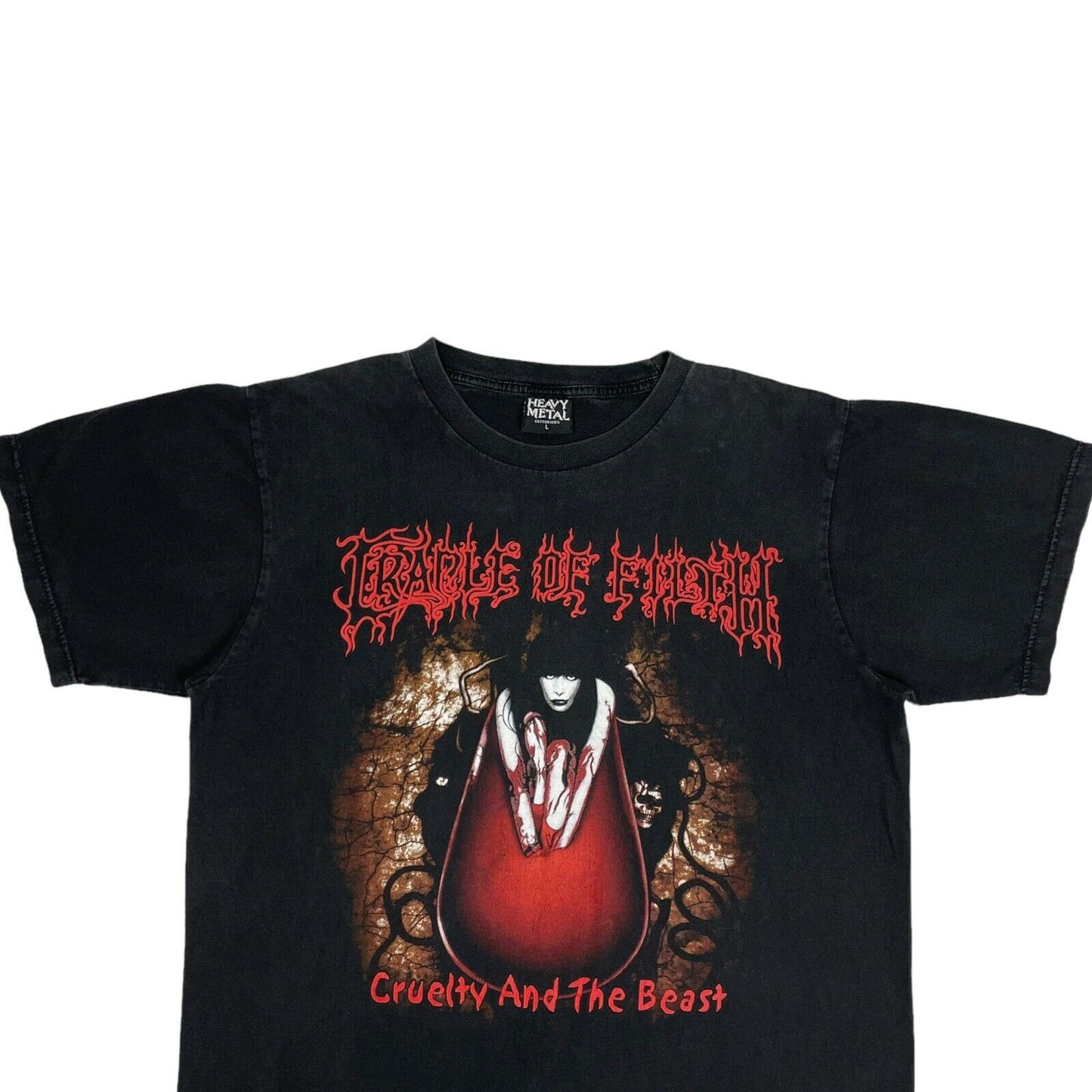 00’s Cradle Of Filth T-Shirt Black Mens Large Heavy Metal Cruelty And The Beast