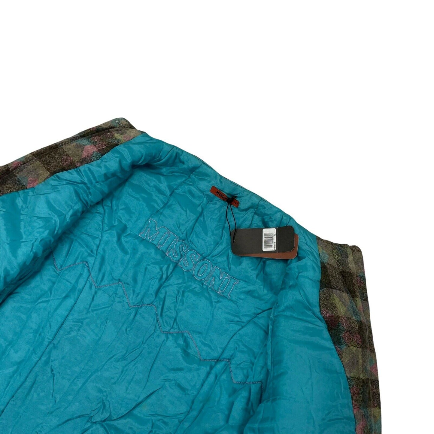 NWT Missoni Check Coat Womens Small Green Blue And Pink