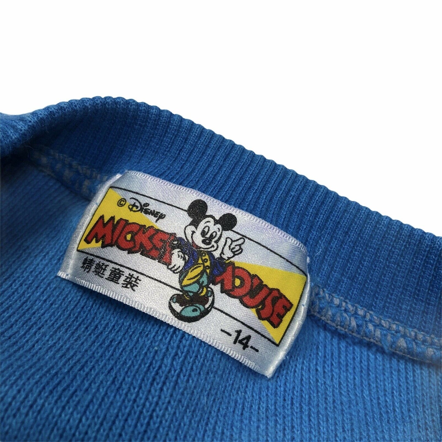 Vintage Disney Mickey Mouse Jumper Womens XS Blue Embroidered Japanese