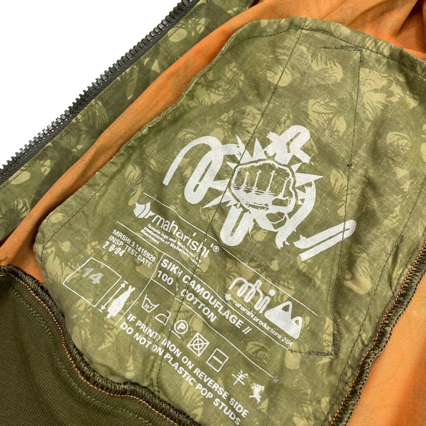 00’s Maharishi Sikh Camo Jacket Bomber Dark Green Womens 14 Hardy Blechman