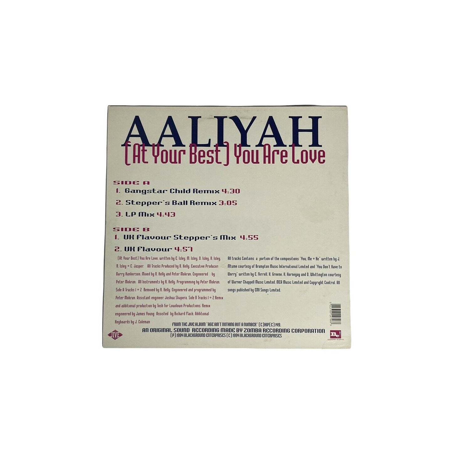 1994 Aaliyah At Your Best You Are Love Promo Vinyl Single U.K. Exclusive