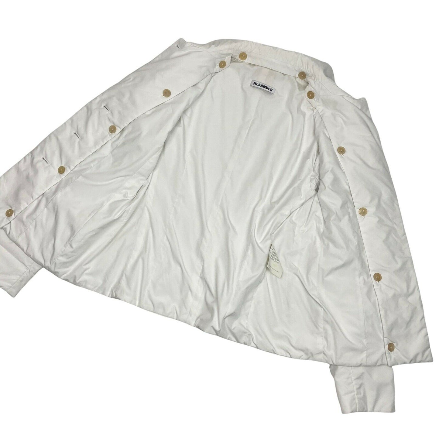 Jil Sander Padded Jacket Womens Small White Made In Italy