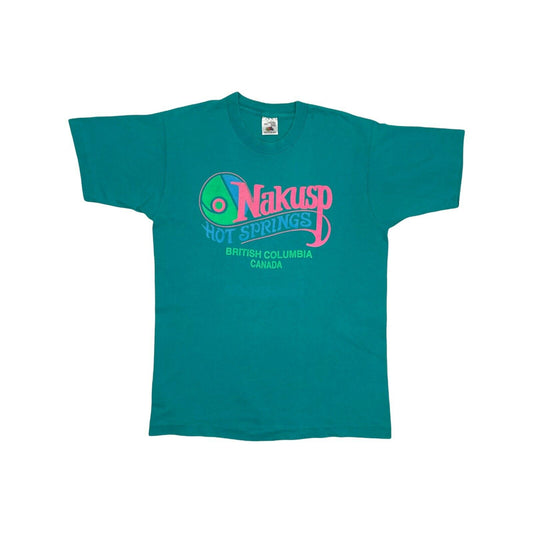 Vintage Nakusp Canada T-Shirt Men’s Medium Teal Fruit Of The Loom 90’s