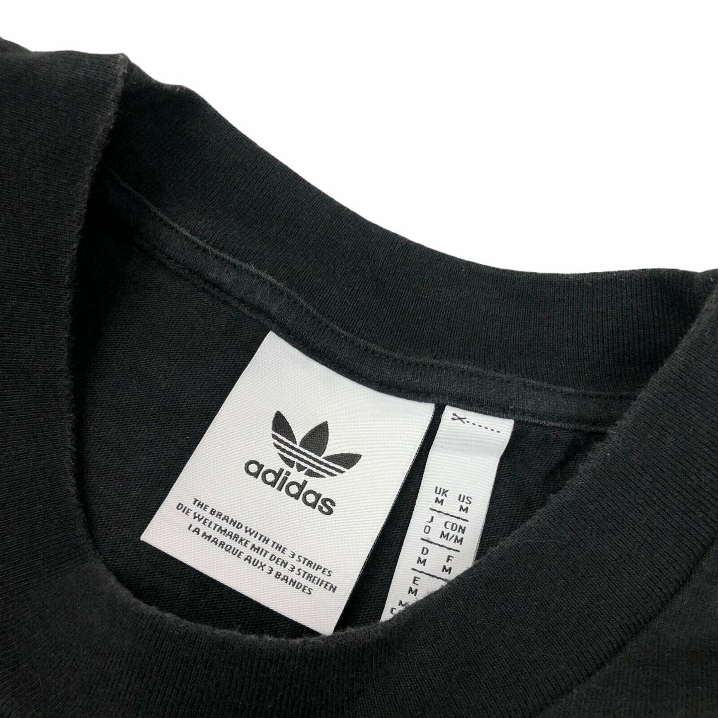 Adidas Boxy T-Shirt Black Trefoil Print Men’s Medium Graphic Print