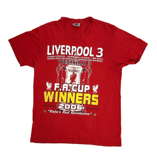 2006 Liverpool FA Cup T-Shirt Red Mens Small