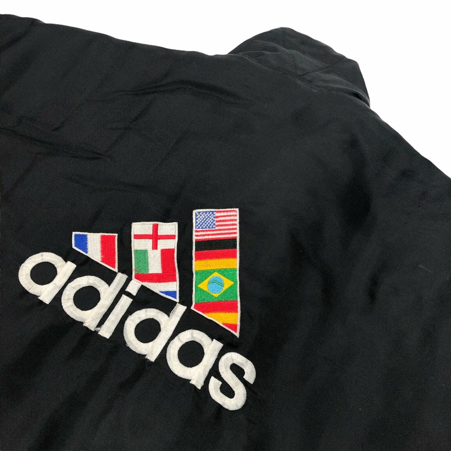 France 98 Vintage World Cup Jacket Adidas Mens Large Black Embroidered Football