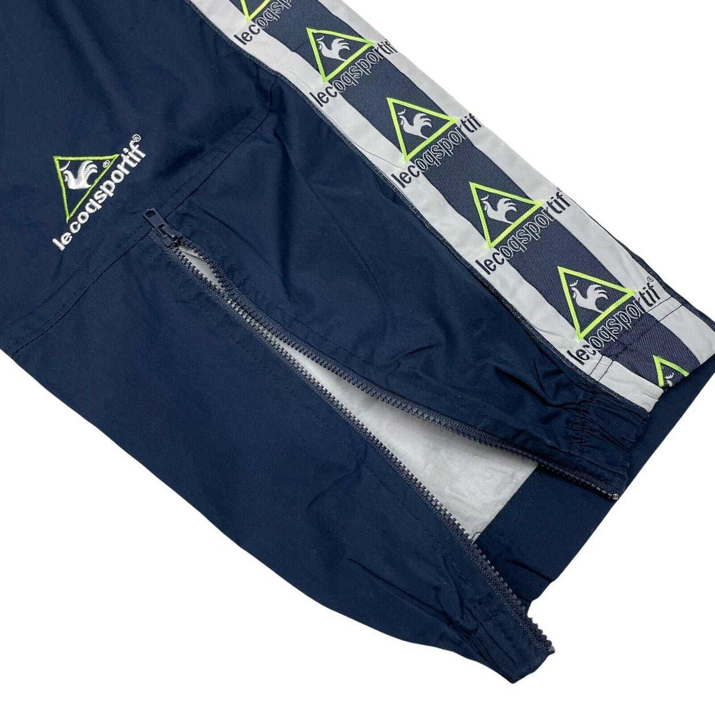 Vintage Le Coq Sportif Tape Joggers Navy Blue Straight Leg Large Sportswear